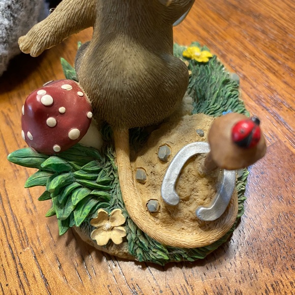 Fitz & Floyd Charming tails “ Give luck a shot” Mouse playing horseshoes - Picture 7 of 8